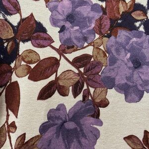 Chico's Purple and Brown Floral Sweater
